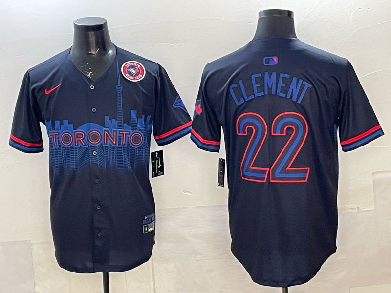 Men 2025 Nike Toronto Blue Jays #22 Clement Blue Game MLB Jersey 08